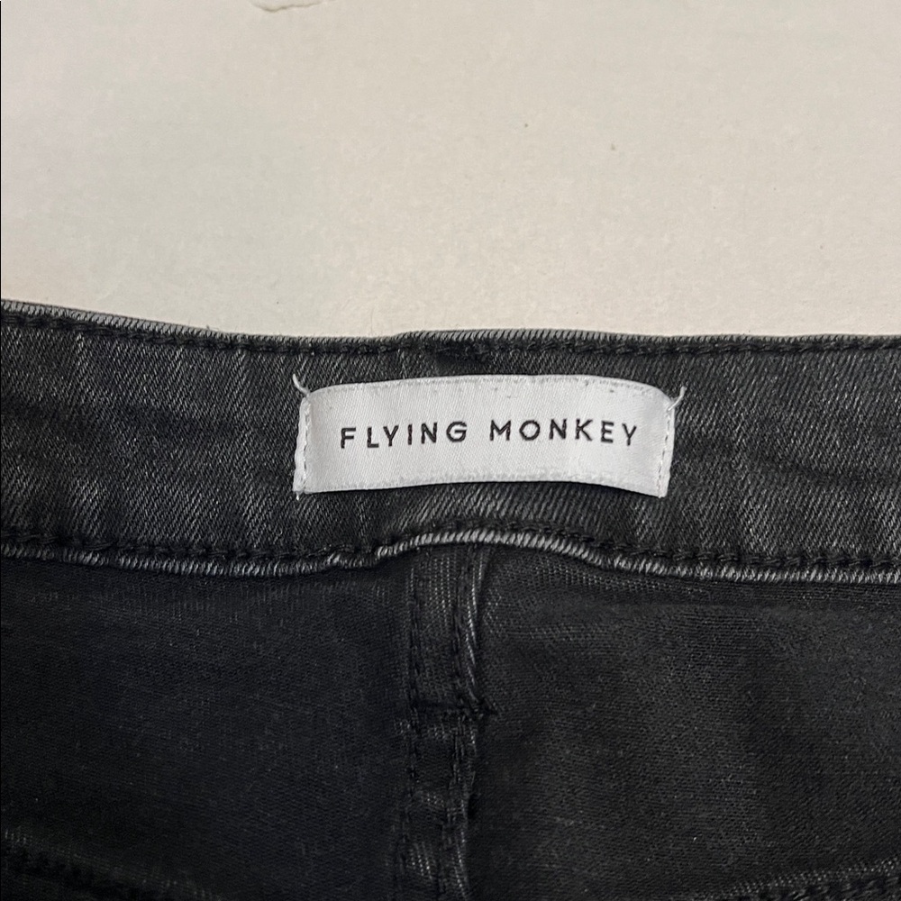 FLYING MONKEY BLACK FLARE HIGH WAISTED STRETCH JEANS SIZE 30 - Picture 8 of 16